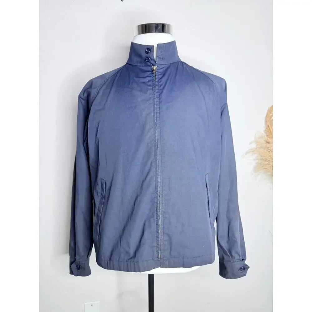 London Fog Men’s Jacket 44 Regular Windbreaker Calibre Cloth Reeves VTG Y2K Zip